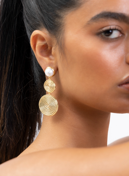 Nazca Earrings in Pearl